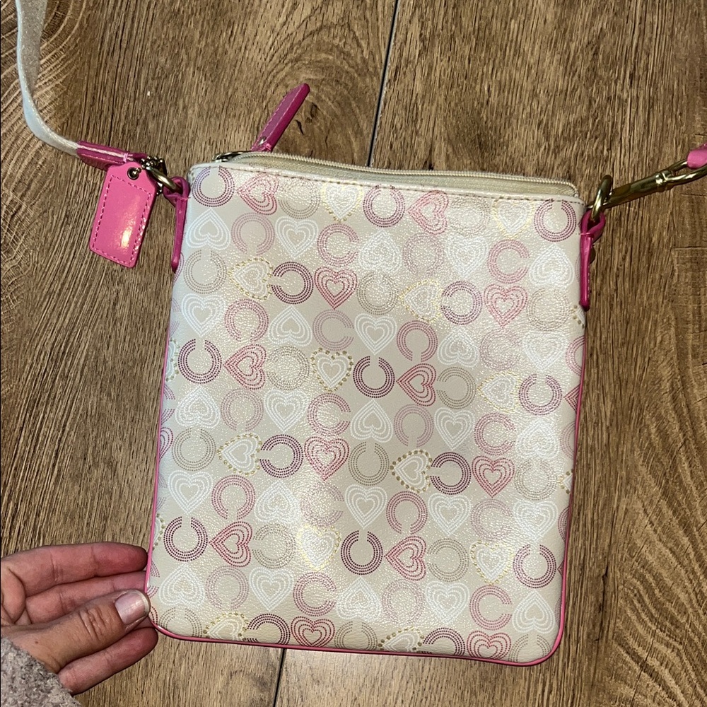Stylish Pink and Cream Women's Crossbody Bag - Picture 3 of 3